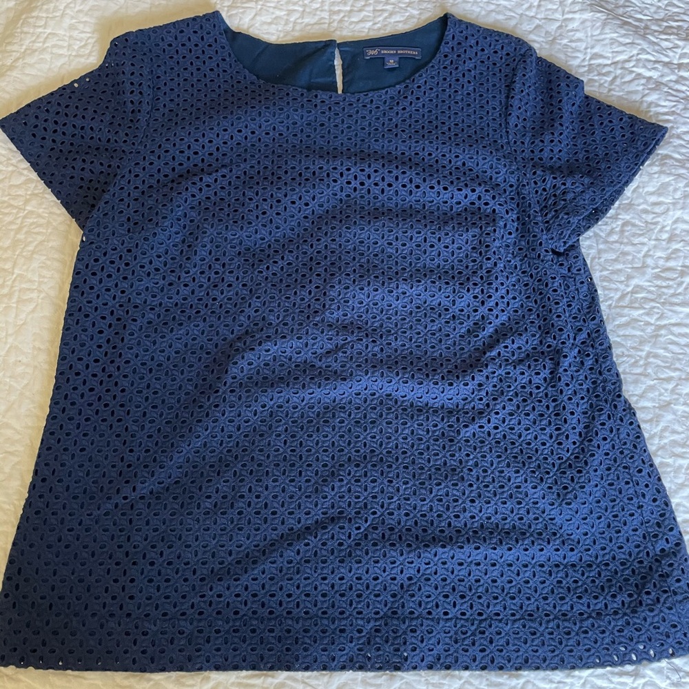 Brooks Brothers 364 Eyelet Navy dress T-shirt